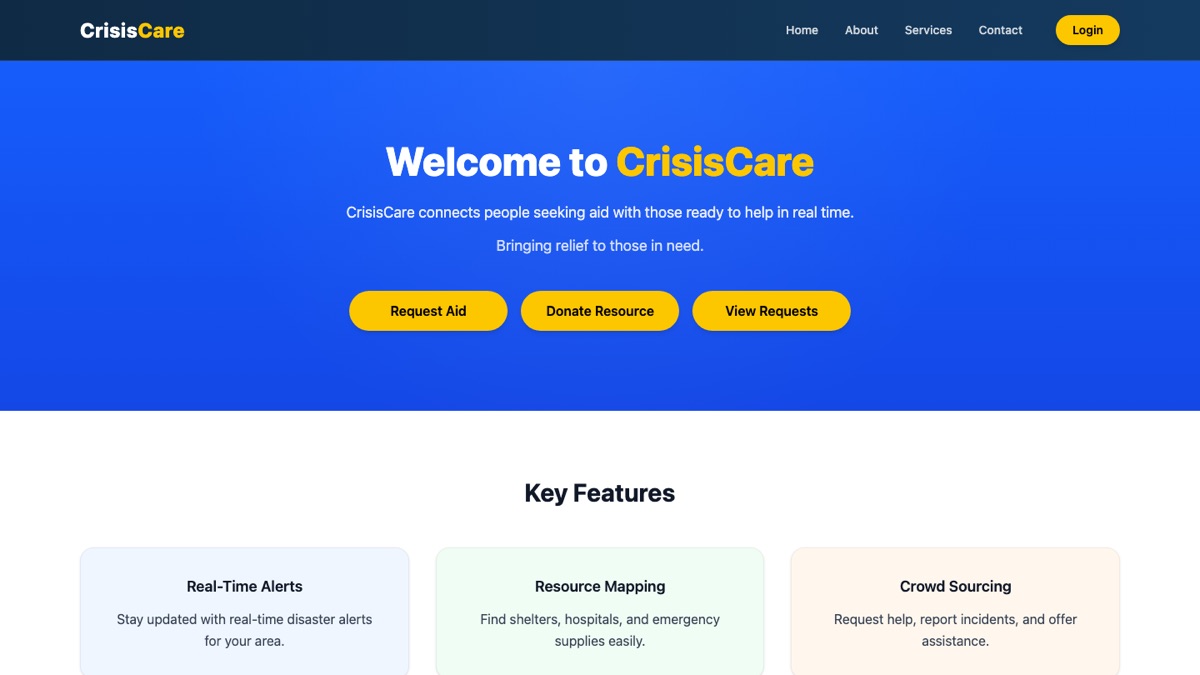 Screenshot of CrisisCare